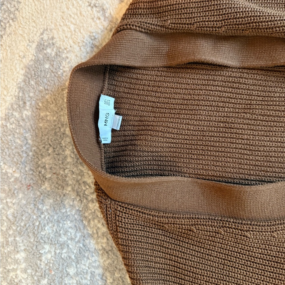 Mango Brown Men's Cardigan Sweater